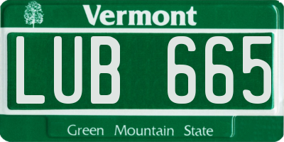 VT license plate LUB665