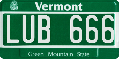 VT license plate LUB666