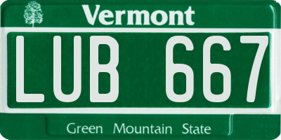 VT license plate LUB667