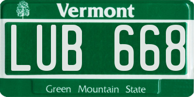 VT license plate LUB668