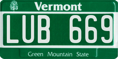 VT license plate LUB669