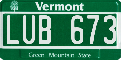 VT license plate LUB673