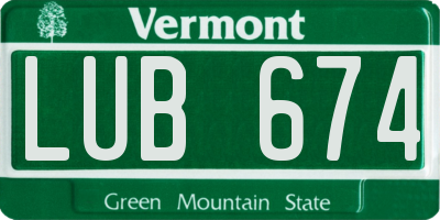 VT license plate LUB674