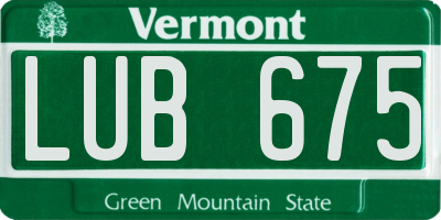 VT license plate LUB675
