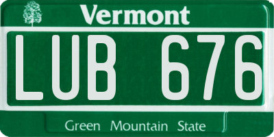 VT license plate LUB676