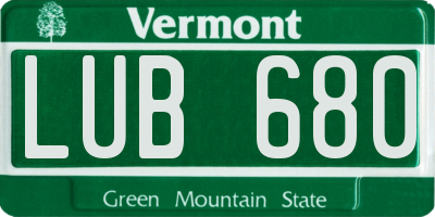 VT license plate LUB680