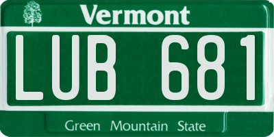 VT license plate LUB681