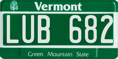 VT license plate LUB682