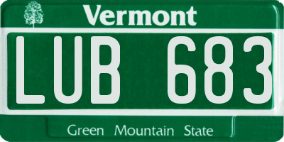VT license plate LUB683