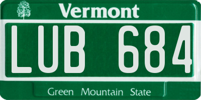 VT license plate LUB684