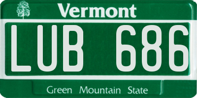 VT license plate LUB686