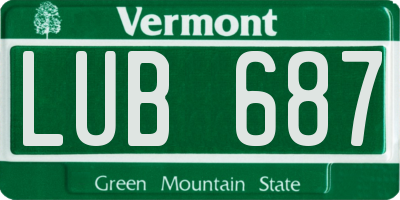 VT license plate LUB687