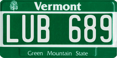 VT license plate LUB689