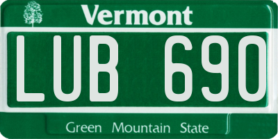 VT license plate LUB690