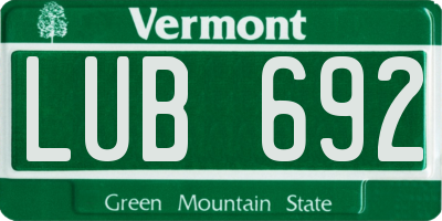 VT license plate LUB692