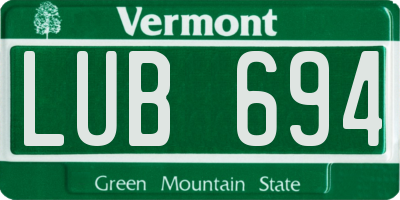 VT license plate LUB694