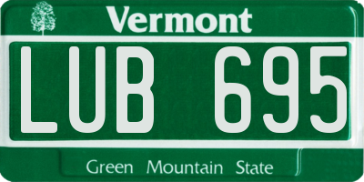 VT license plate LUB695