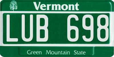 VT license plate LUB698