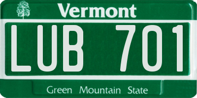 VT license plate LUB701
