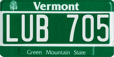 VT license plate LUB705