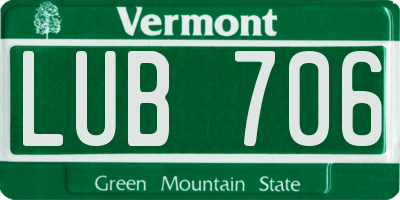 VT license plate LUB706