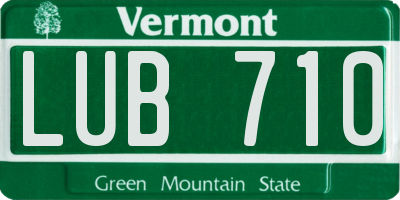 VT license plate LUB710