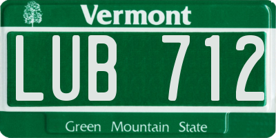 VT license plate LUB712