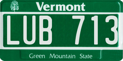 VT license plate LUB713