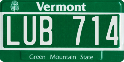 VT license plate LUB714