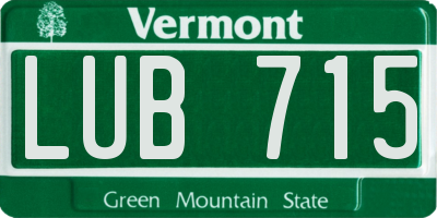 VT license plate LUB715