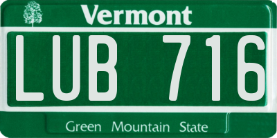 VT license plate LUB716