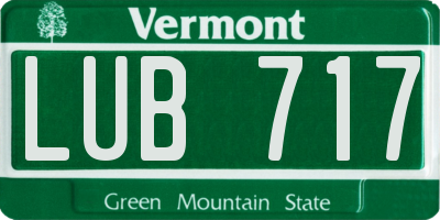 VT license plate LUB717