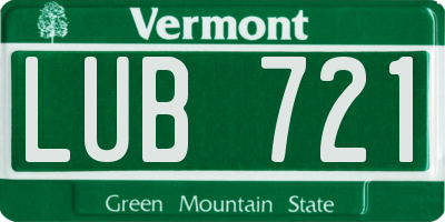 VT license plate LUB721
