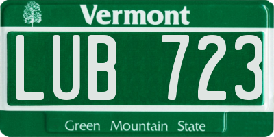 VT license plate LUB723