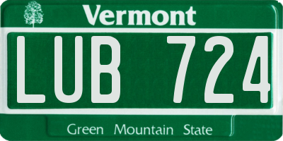 VT license plate LUB724