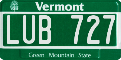 VT license plate LUB727