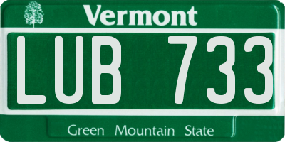 VT license plate LUB733