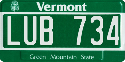 VT license plate LUB734