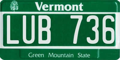 VT license plate LUB736