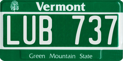 VT license plate LUB737