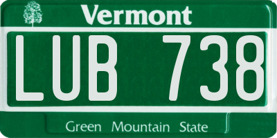 VT license plate LUB738