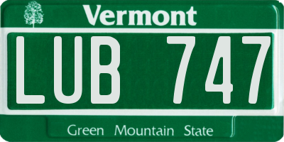 VT license plate LUB747