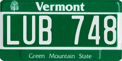VT license plate LUB748