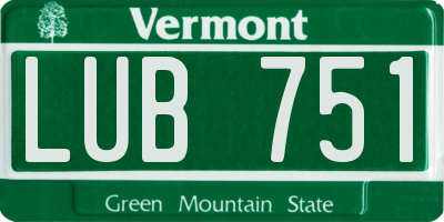 VT license plate LUB751