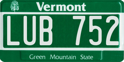 VT license plate LUB752