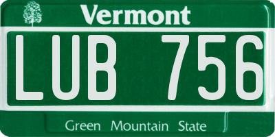VT license plate LUB756