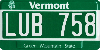 VT license plate LUB758