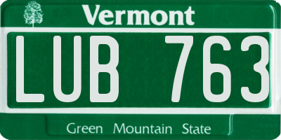 VT license plate LUB763
