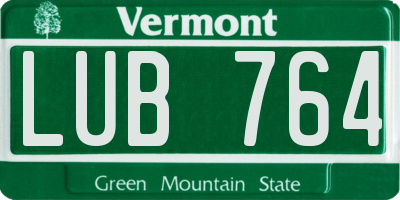 VT license plate LUB764