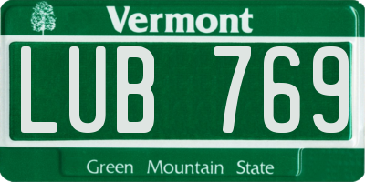 VT license plate LUB769